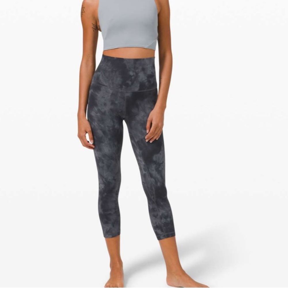 Lululemon Align Super High Rise Crop 21” Diamond Dye Grey Size 6 Nulu